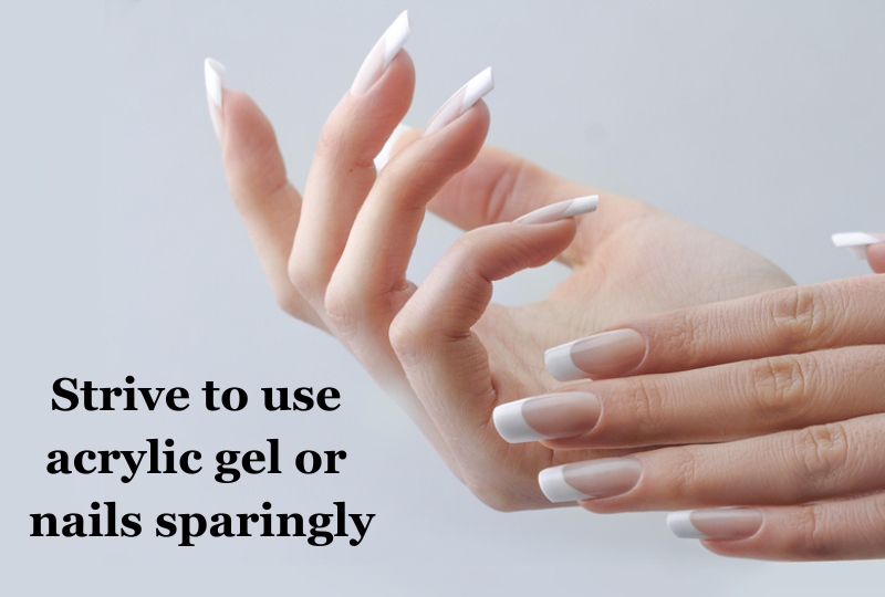 Strive to use of acrylic nails